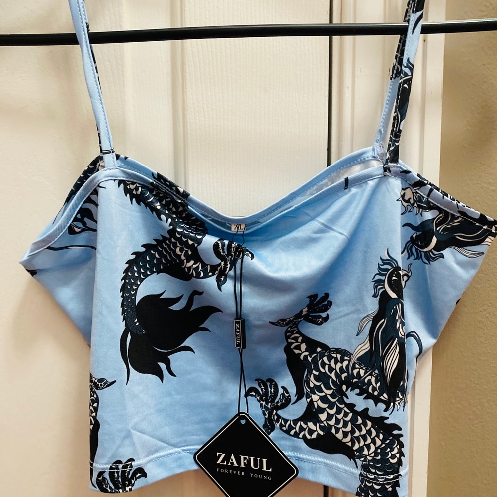Zaful 2 Pc Dragon Print Skirt & Top